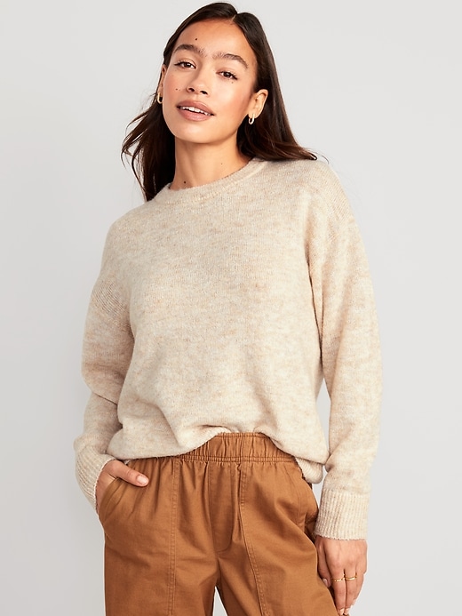 Crew neck tunic sweater sale