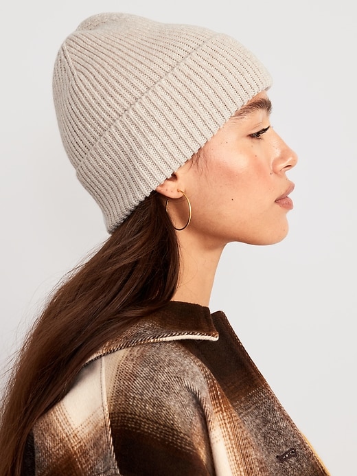 View large product image 1 of 2. Gender Neutral Wide Cuff Beanie Hat for Adults