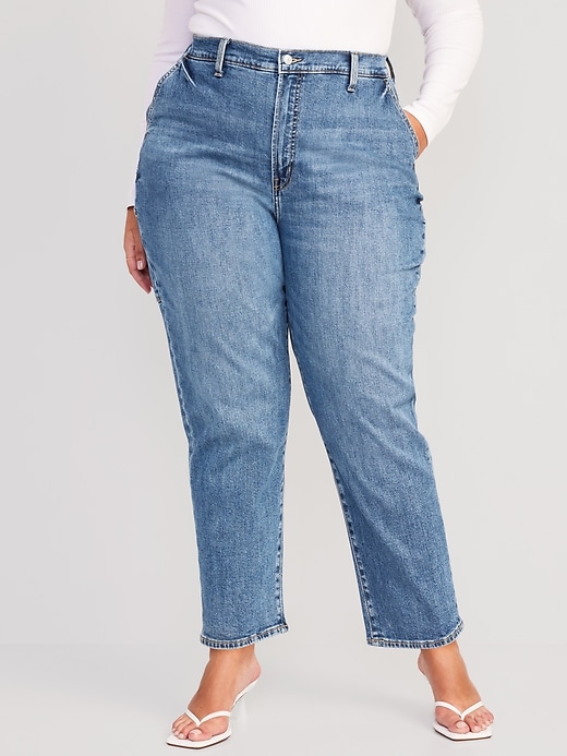 Image number 7 showing, Curvy Extra High-Waisted Sky-Hi Straight Workwear Jeans