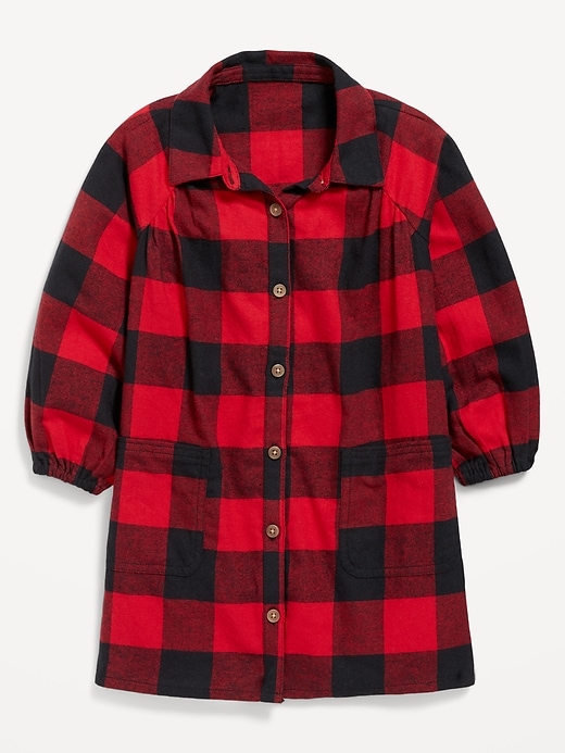 View large product image 1 of 2. Plaid Utility-Pocket Shirt Dress for Toddler Girls