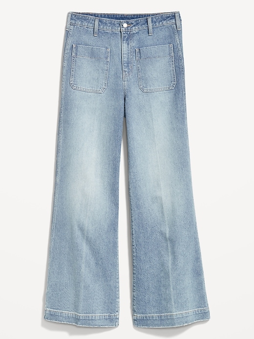 Image number 4 showing, Extra High-Waisted Trouser Wide-Leg Jeans