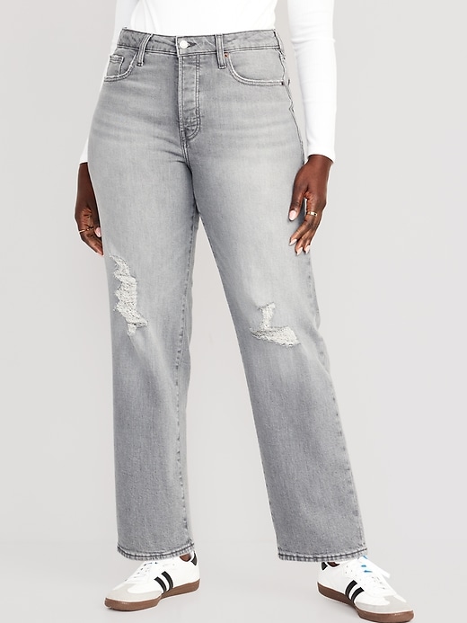 Image number 5 showing, High-Waisted OG Loose Button-Fly Ripped Jeans