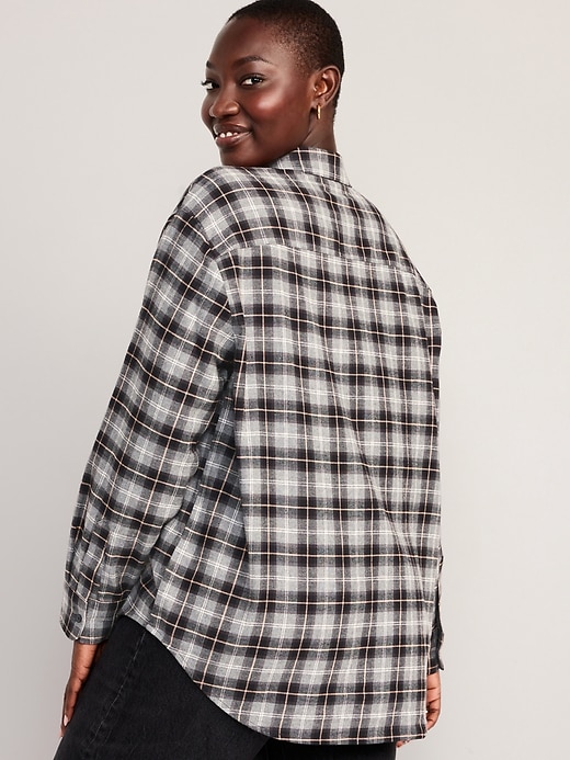 Image number 6 showing, Oversized Flannel Boyfriend Shirt for Women