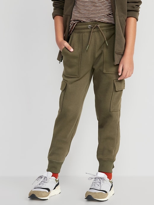 View large product image 1 of 4. Fleece Cargo Jogger Sweatpants for Boys