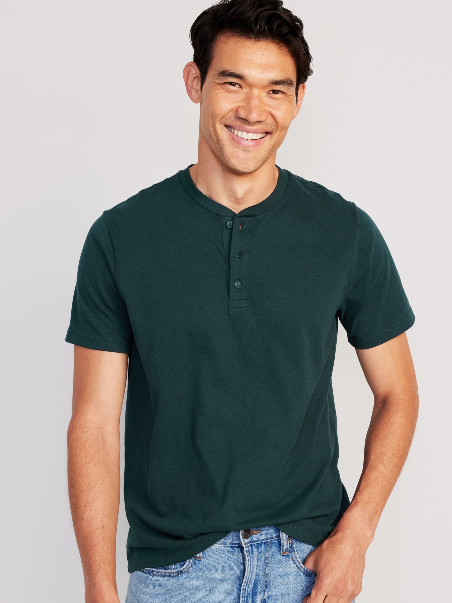 Soft-Washed Short-Sleeve Henley T-Shirt for Men | Old Navy