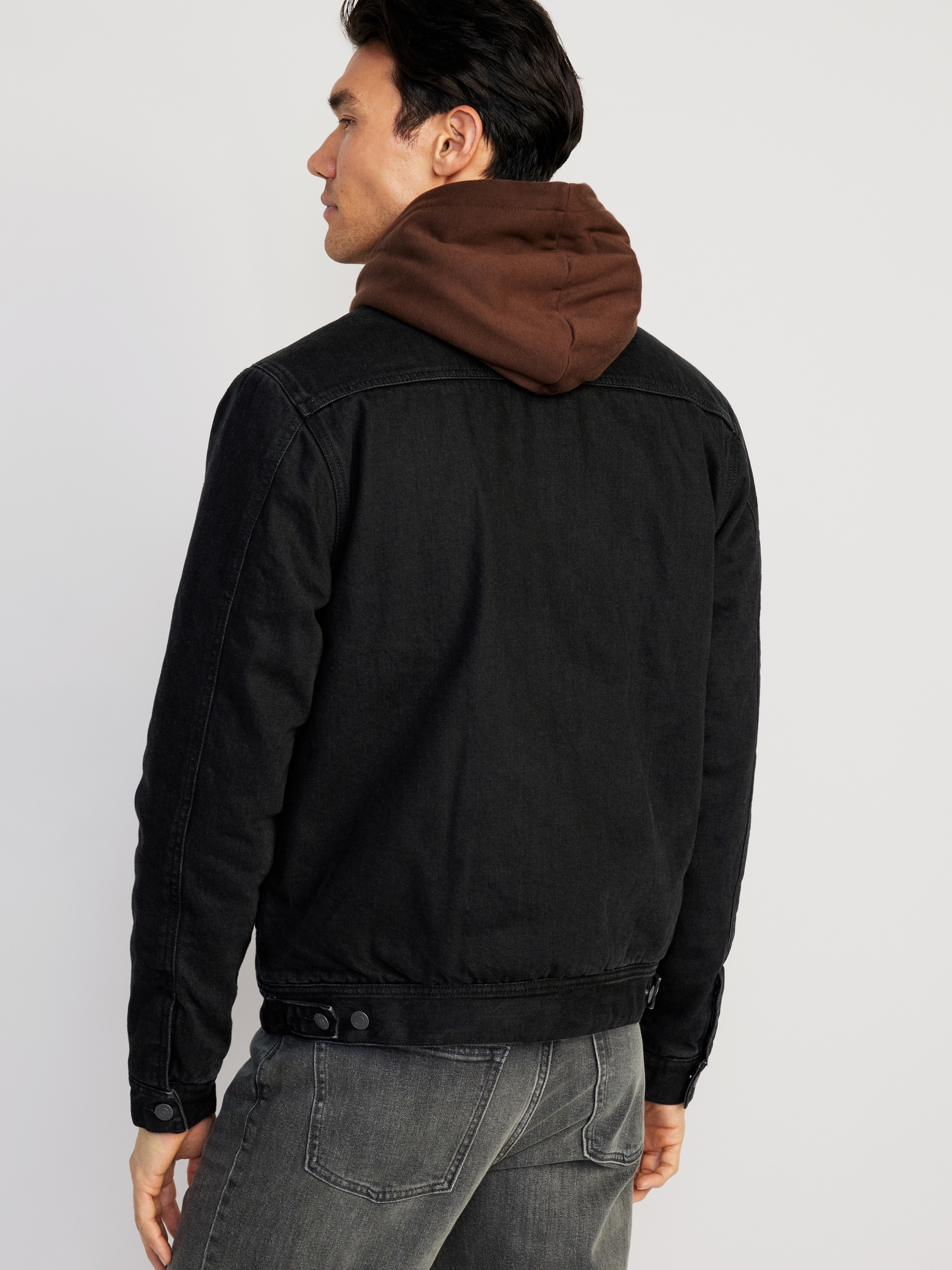 Winter Men's Jean Jacket Fur Collar Fleece Lined Fashion Casual Denim Warm  Coat | eBay