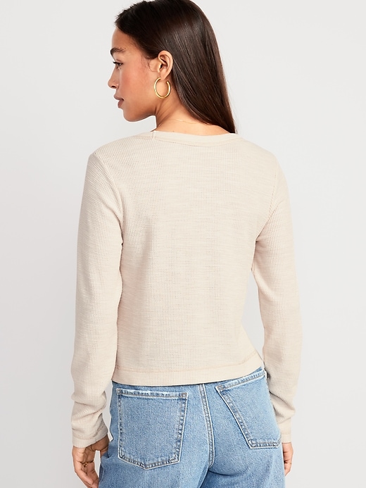 Image number 8 showing, Waffle-Knit Crop T-Shirt