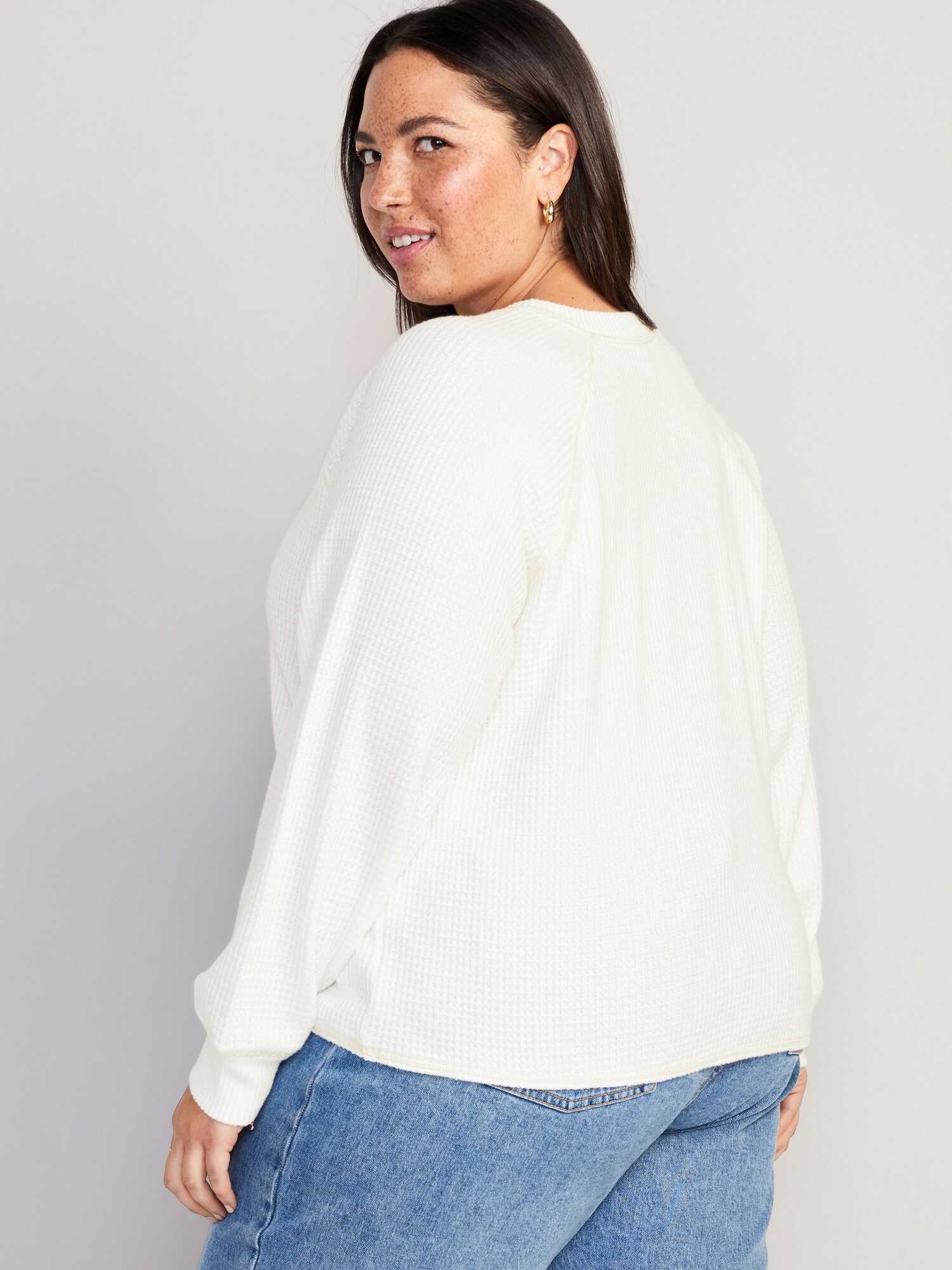 Plush Waffle-Knit Henley Top | Old Navy