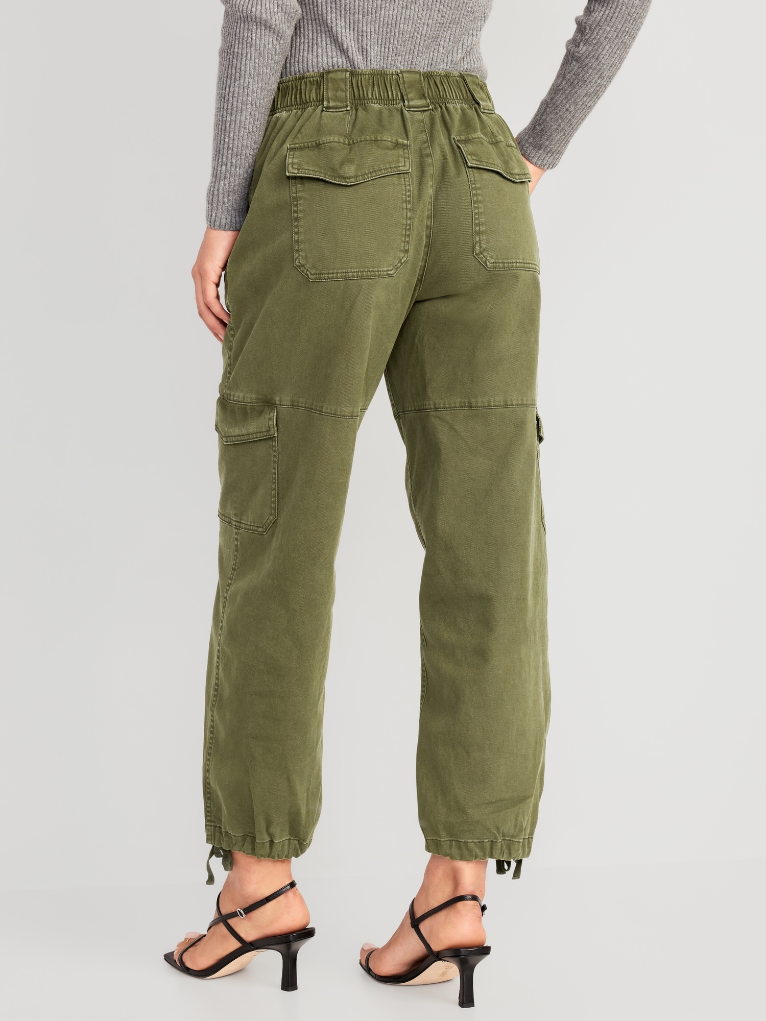 Women Casual High Waisted Cargo Pants Wide Leg Casual Denim Trousers Multi  Pocket Cargo Jeans Black XXL - Walmart.com