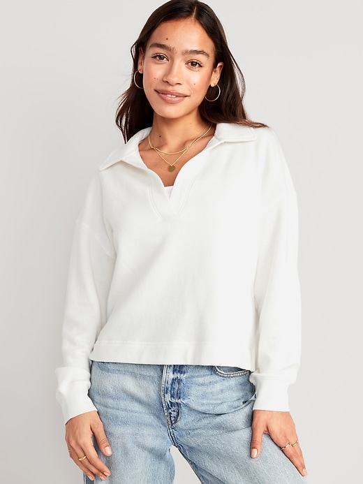 Collared Fleece Pullover for Women | Old Navy