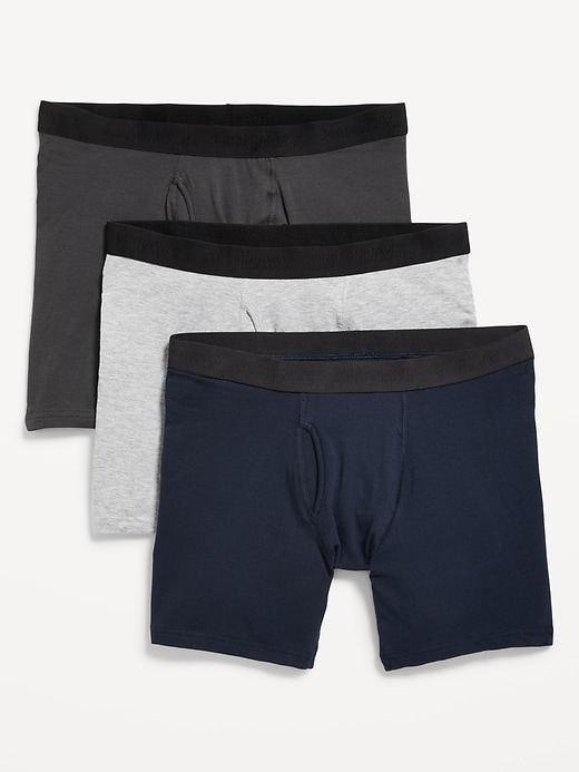 View large product image 1 of 1. Soft-Washed 3-Pack Modal Boxer-Brief Underwear -- 6-inch inseam