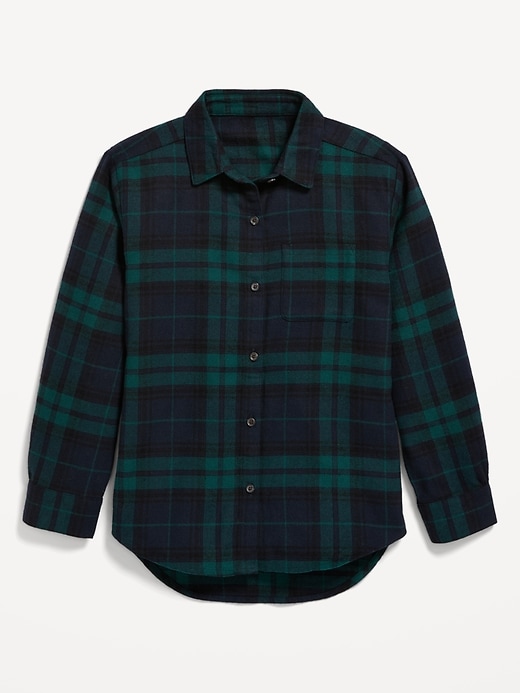 View large product image 2 of 4. Cozy Long-Sleeve Button-Front Plaid Tunic Shirt for Girls