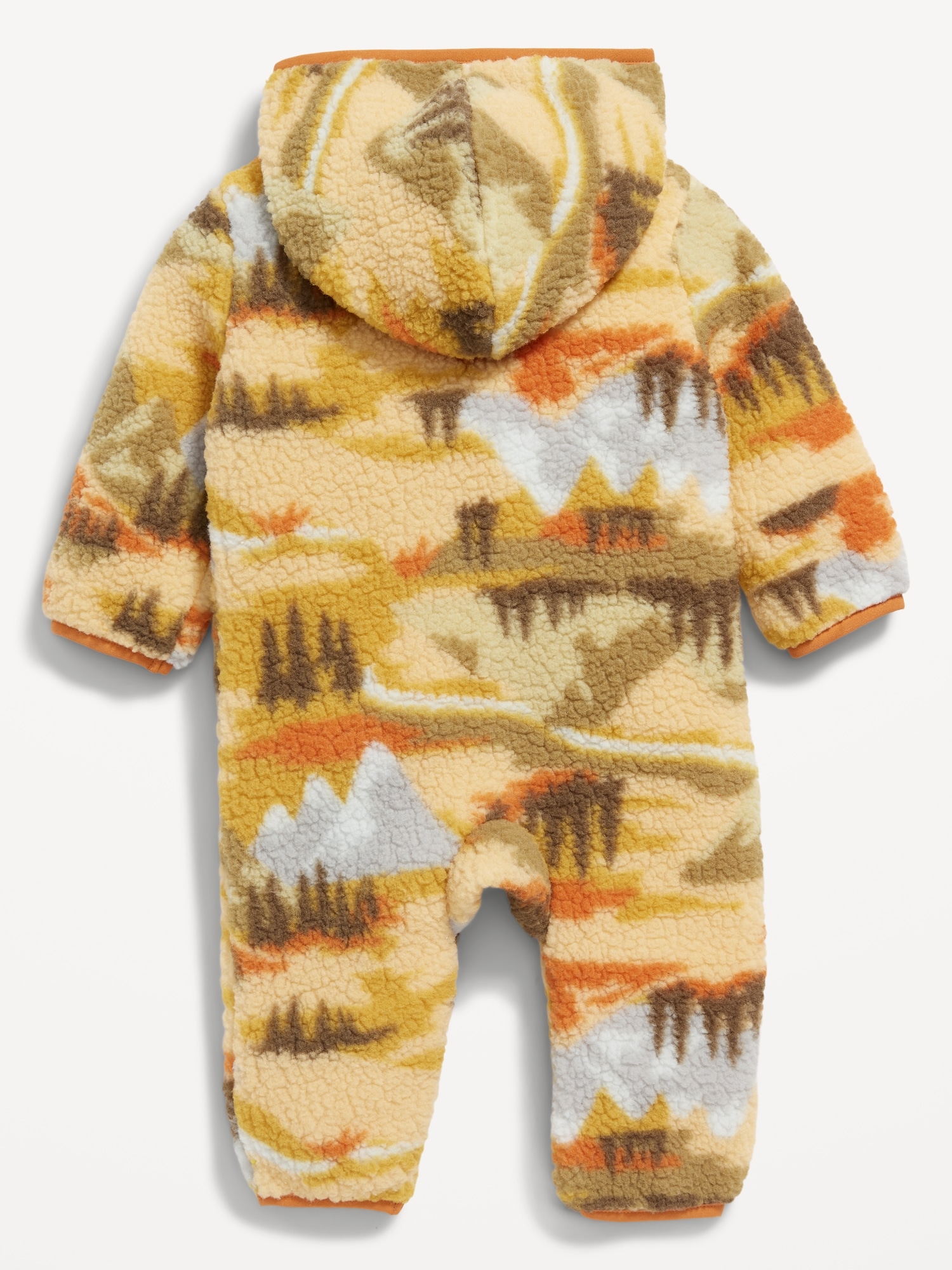 Unisex Printed Sherpa Hooded One-Piece for Baby