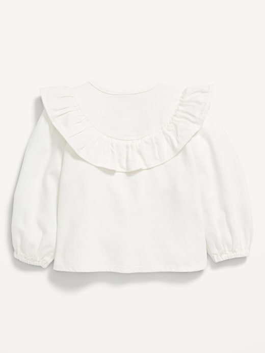 View large product image 2 of 2. Long-Sleeve Ruffled Button-Front Top for Baby