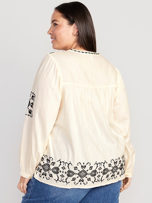 Image number 8 showing, Embroidered Boho Swing Blouse