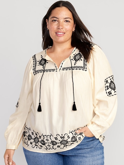 Image number 7 showing, Embroidered Boho Swing Blouse