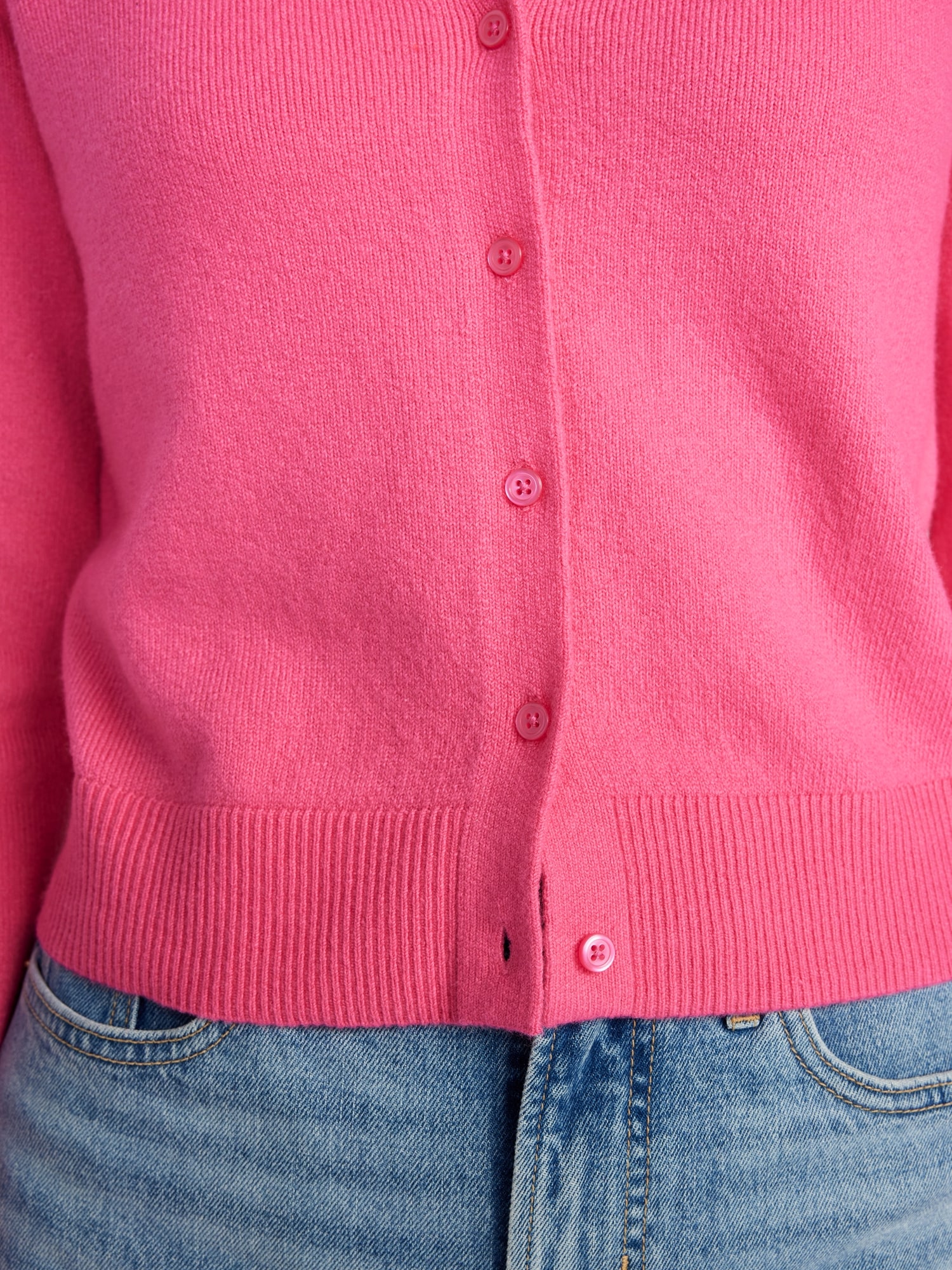 Warming Up to You Hot Pink Knit Cropped Cardigan Sweater