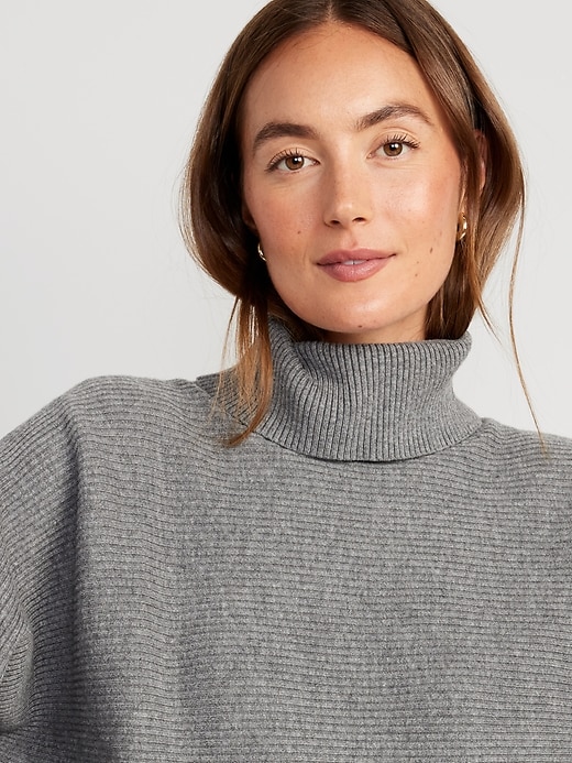 Image number 5 showing, Cropped Rib-Knit Turtleneck Sweater