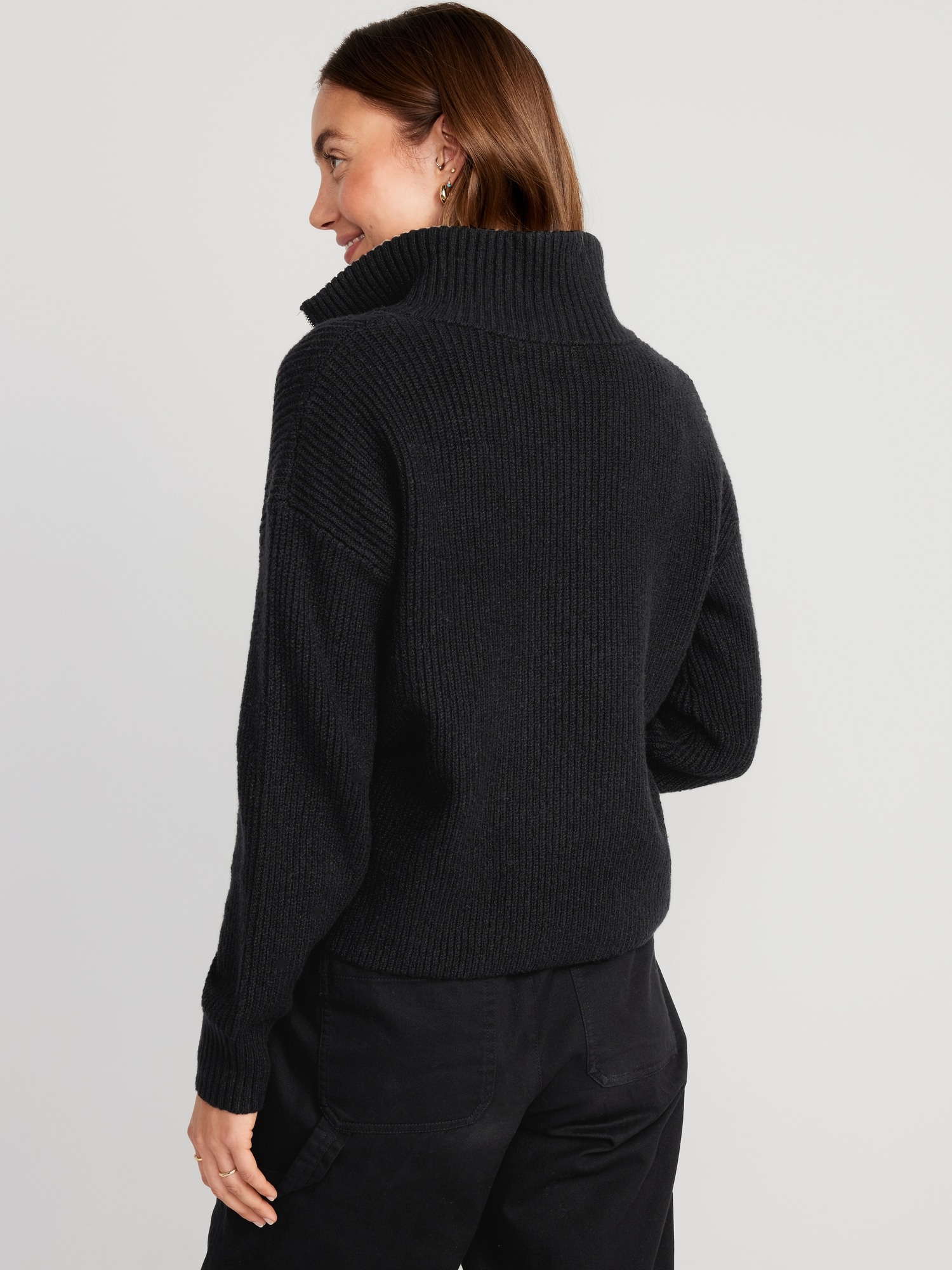 Loose 1/2-Zip Shaker-Stitch Pullover | Old Navy