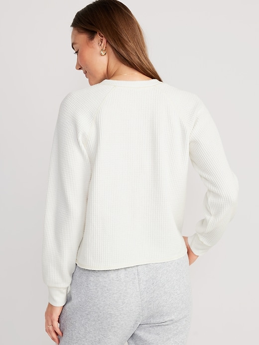 Plush Waffle-Knit Henley Top | Old Navy