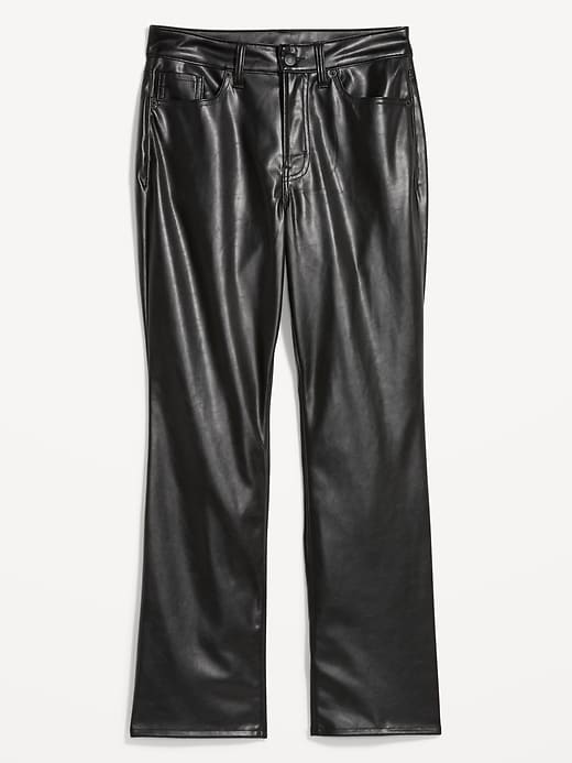 Image number 4 showing, High-Waisted Faux-Leather Boot-Cut Ankle Pants