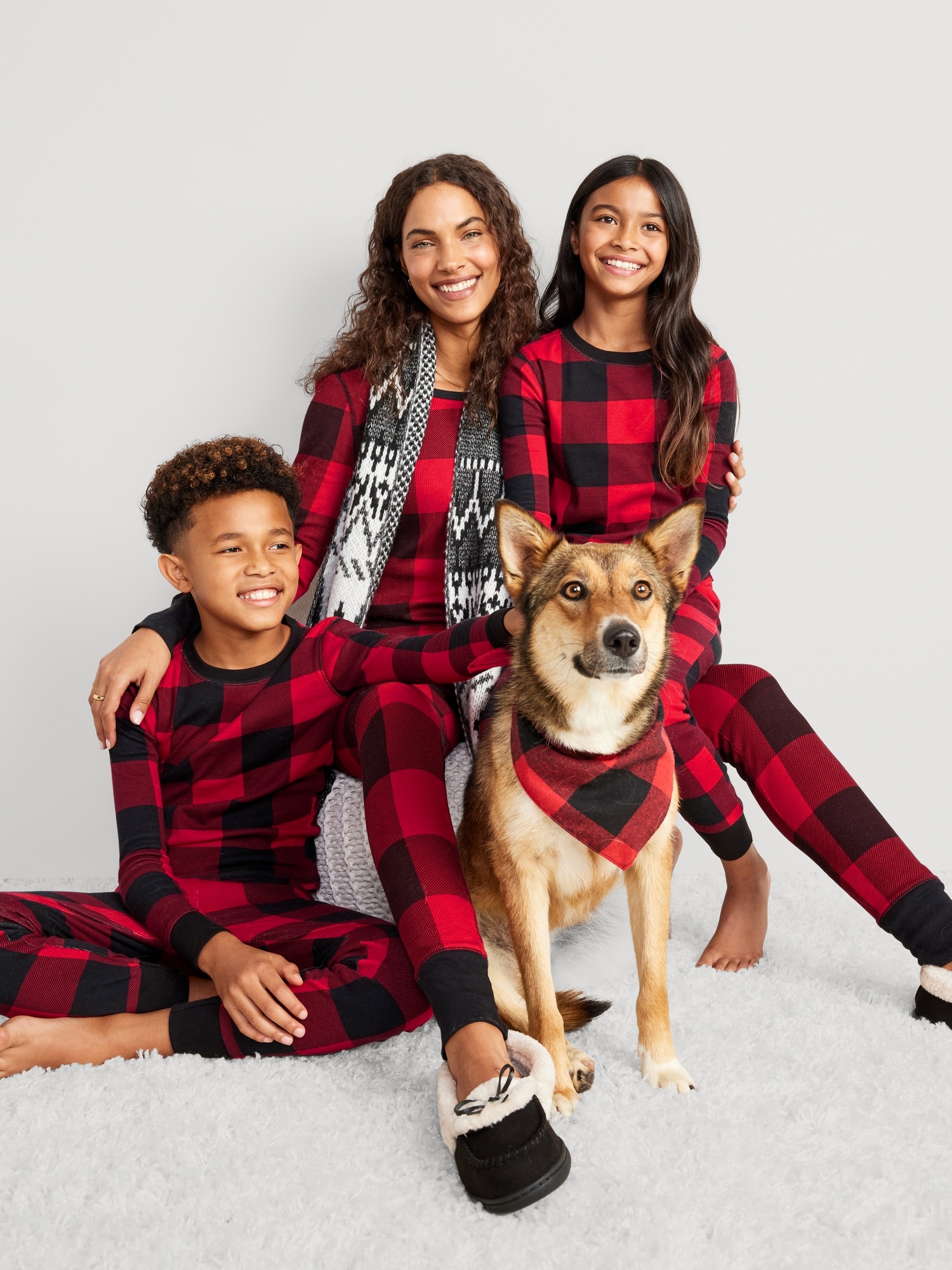 Christmas Family Matching Pjs Sets with Socks Buffalo Plaid