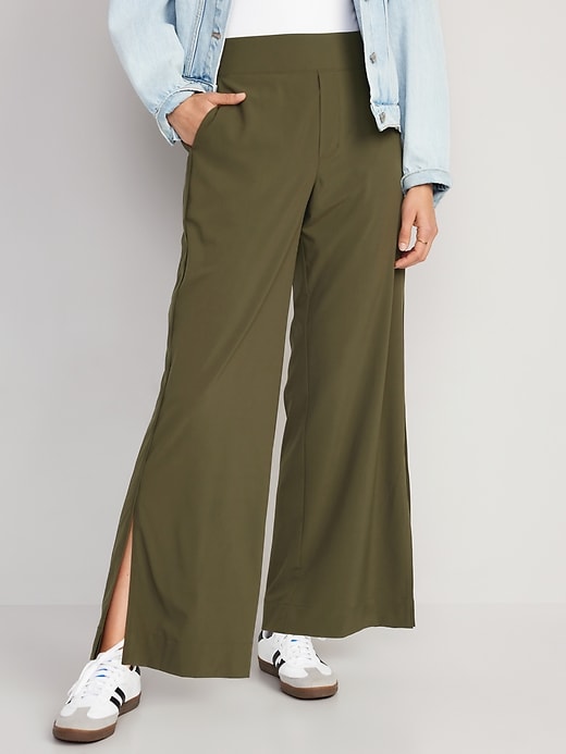 Image number 1 showing, High-Waisted StretchTech Wide-Leg Pants