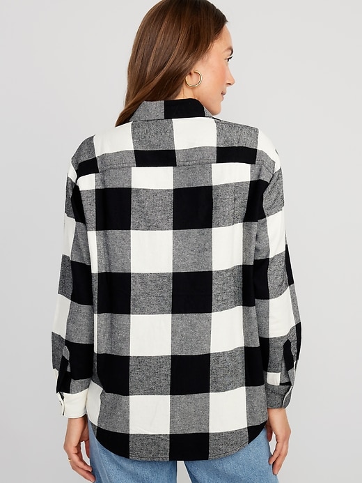 Image number 2 showing, Loose Flannel Boyfriend Shirt for Women