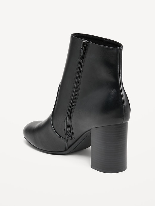 Image number 6 showing, Faux Leather Block Heel Ankle Boots