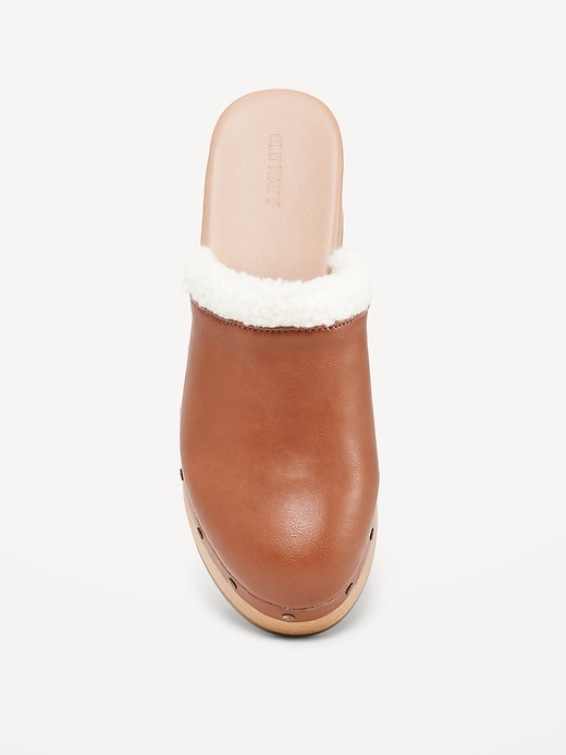 Image number 2 showing, Faux-Leather Sherpa-Lined Clogs