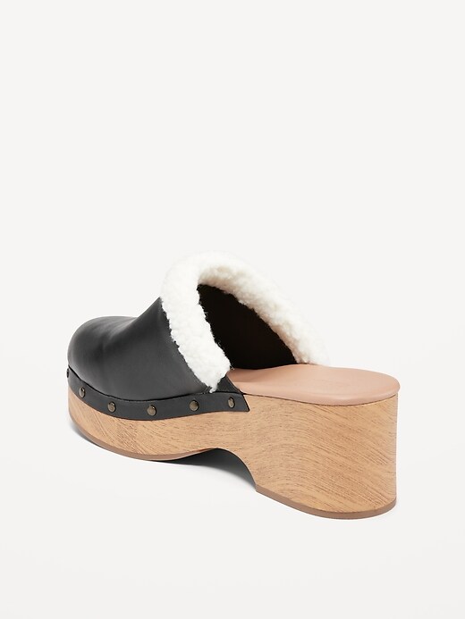 Image number 4 showing, Faux-Leather Sherpa-Lined Clogs