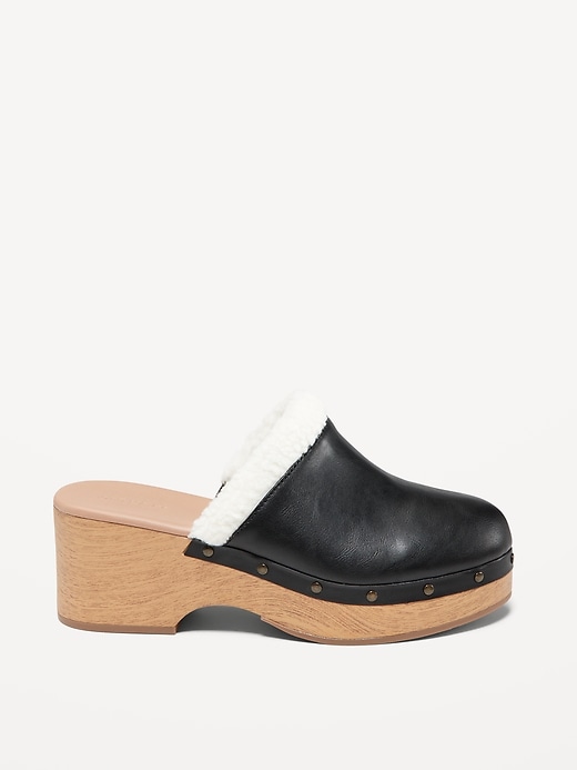 Image number 3 showing, Faux-Leather Sherpa-Lined Clogs