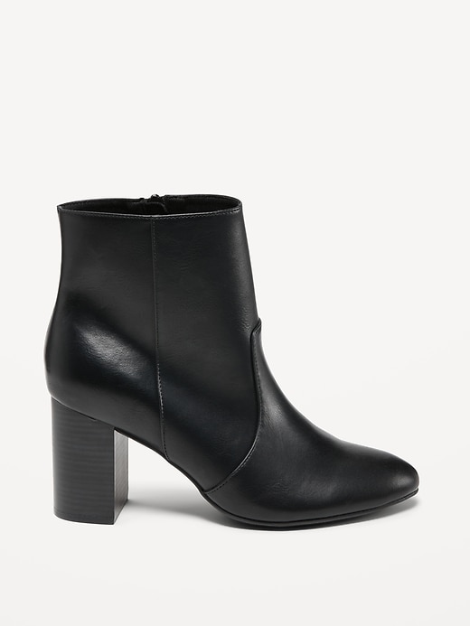 Image number 7 showing, Faux Leather Block Heel Ankle Boots