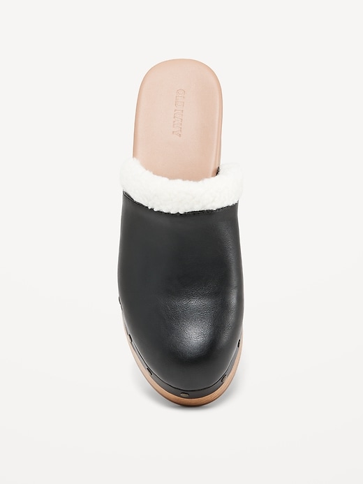 Image number 2 showing, Faux-Leather Sherpa-Lined Clogs