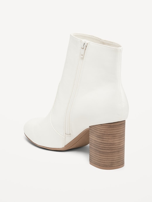Image number 4 showing, Faux Leather Block Heel Ankle Boots