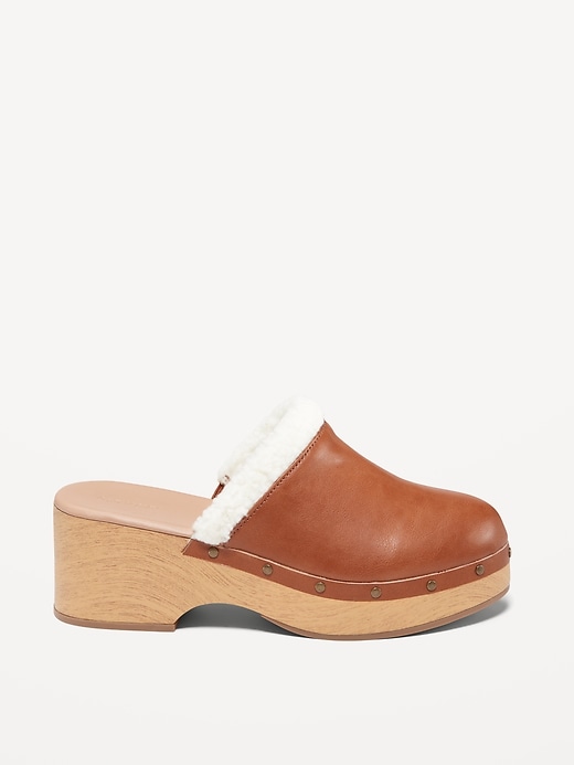 Image number 3 showing, Faux-Leather Sherpa-Lined Clogs