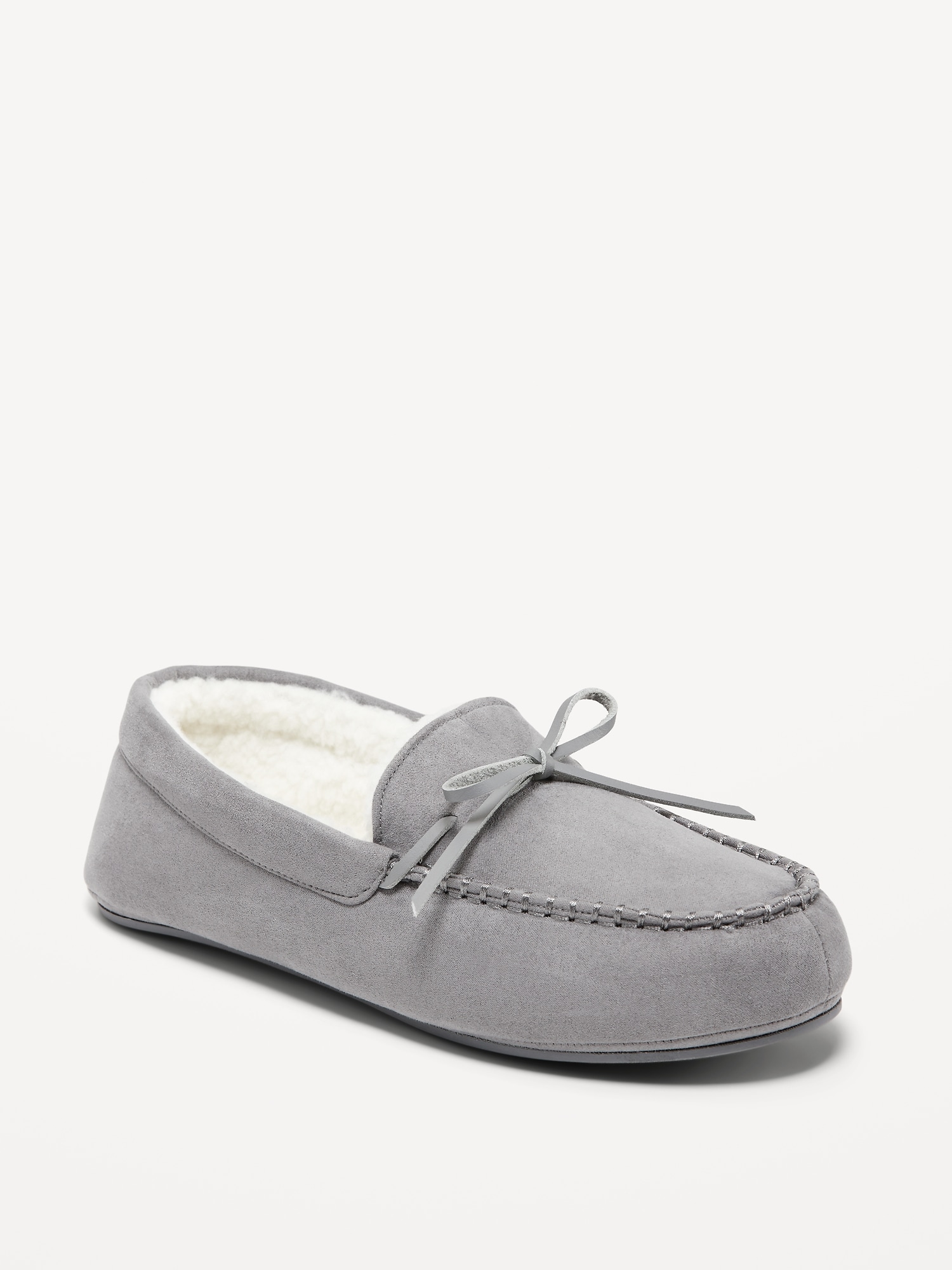 Faux-Suede Sherpa-Lined Moccasin Slippers | Old Navy