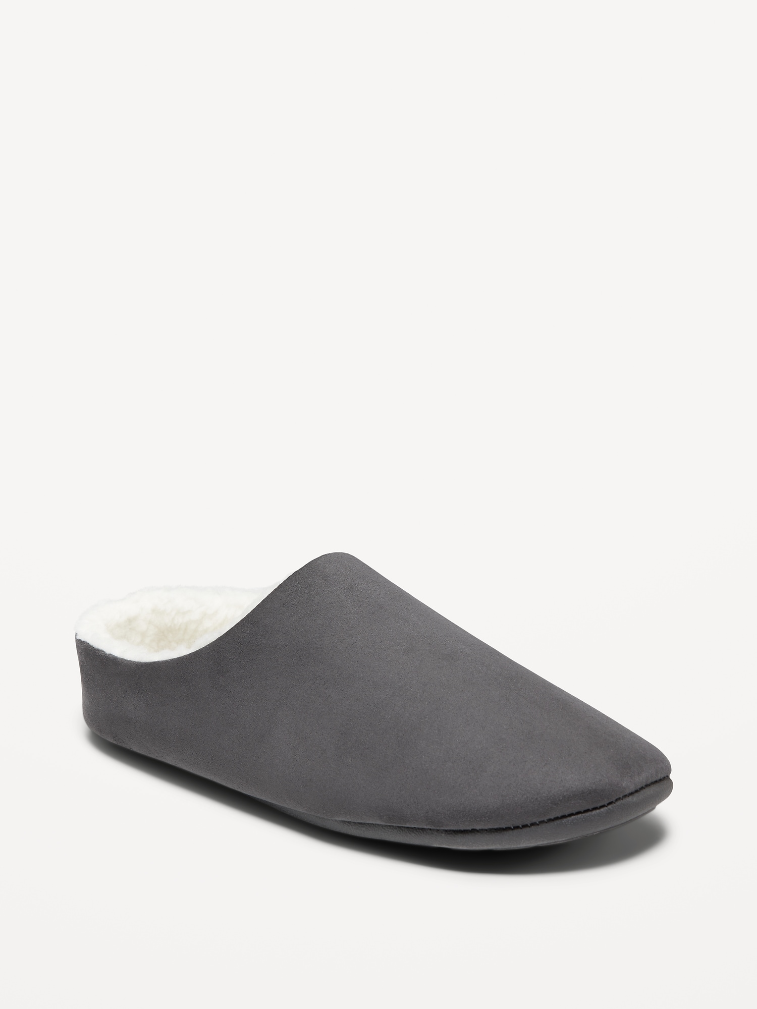 Faux-Suede Sherpa-Lined Slippers