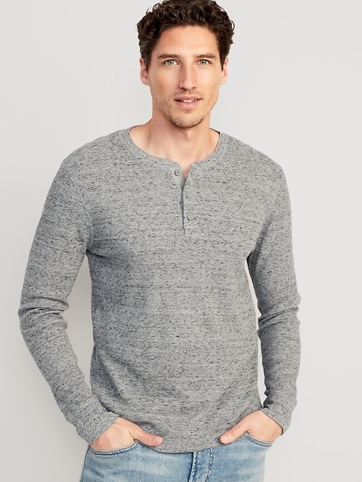 Image number 1 showing, Waffle-Knit Henley T-Shirt