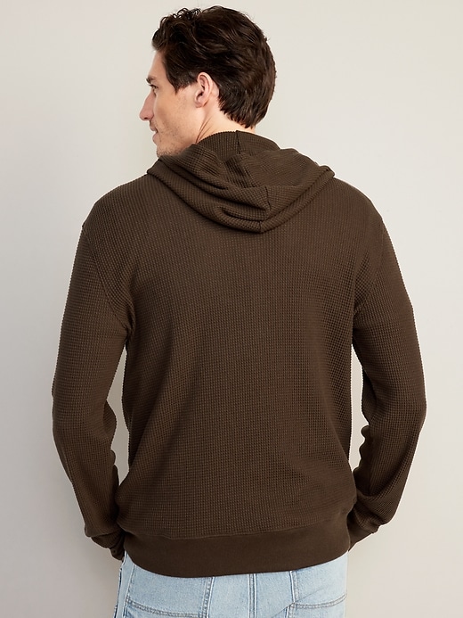 Image number 2 showing, Waffle-Knit Pullover Hoodie