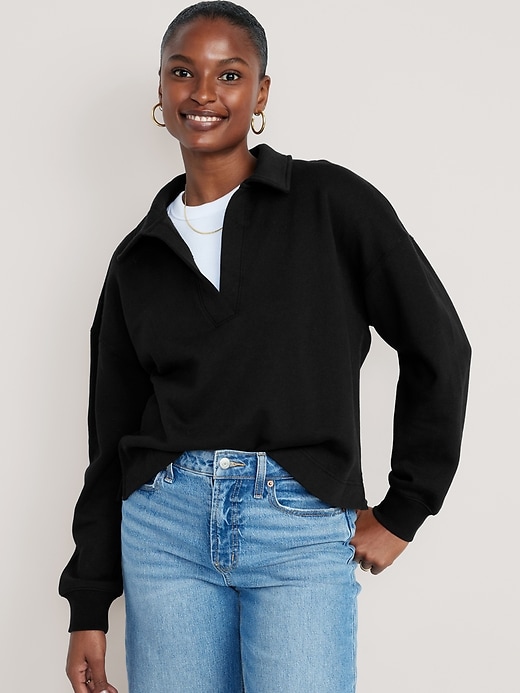 Image number 1 showing, Collared Fleece Pullover