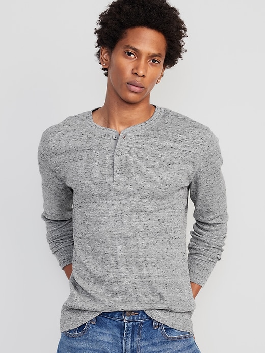 Waffle-Knit Built-In Flex Henley T-Shirt 2-Pack | Old Navy