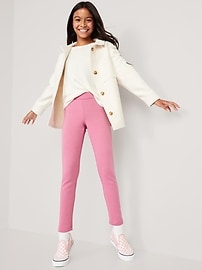 View large product image 3 of 4. High-Waisted Full-Length Fleece Leggings for Girls