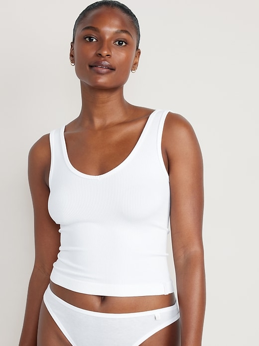 View large product image 1 of 8. Rib-Knit Seamless Tank Top