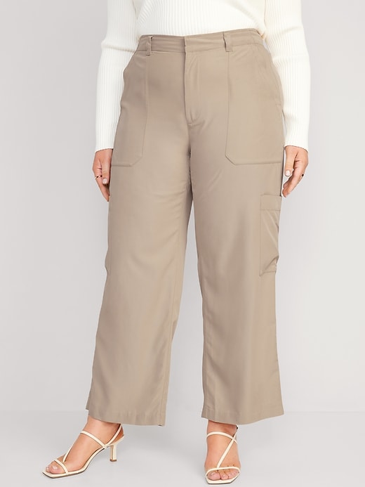 Image number 7 showing, Mid-Rise Cargo Wide-Leg Pants
