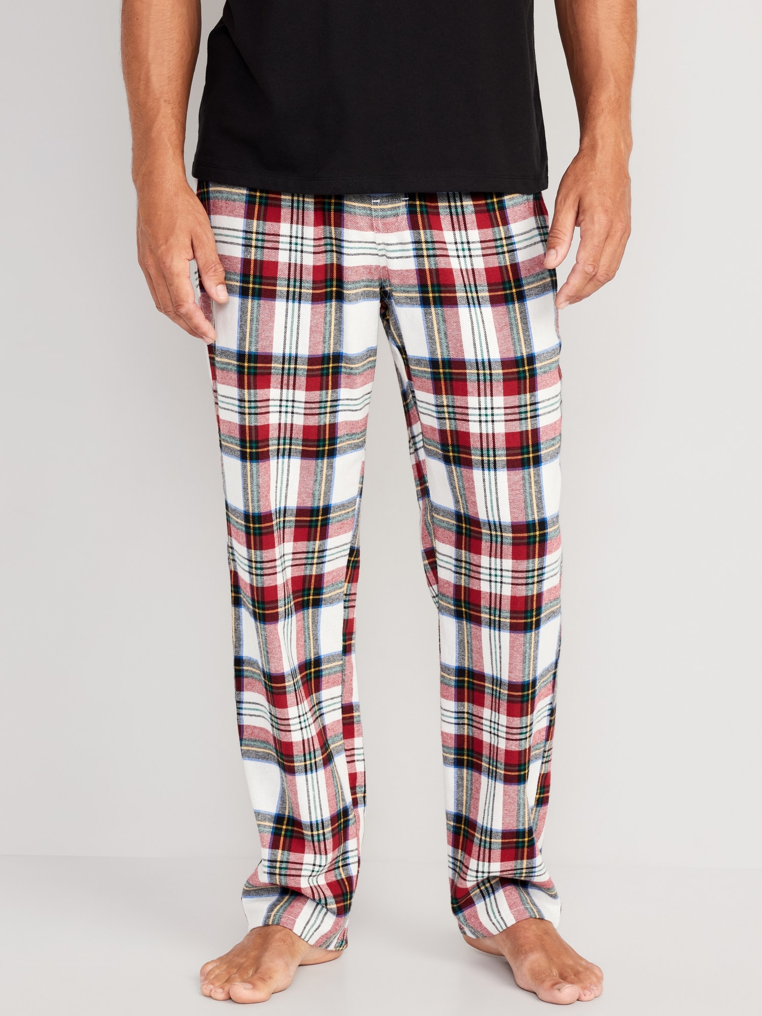 Alimens & Gentle Men's Heavyweight Flannel Plaid Pajama Pants Adjustable  Waistband Lounge Sleep Pants -Color: Adjustable-Red&Black, Size: Small at  Amazon Men's Clothing store