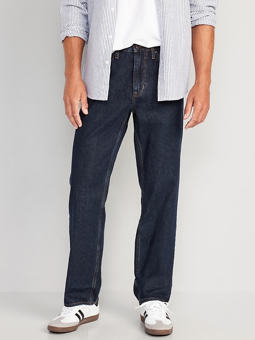 Men's Dark Wash Relaxed Fit Stretch Jeans