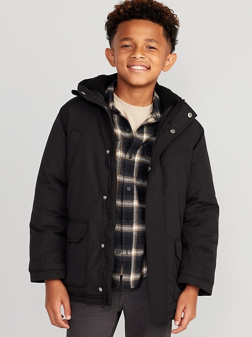 View large product image 1 of 3. Hooded Zip-Front Water-Resistant Jacket for Boys