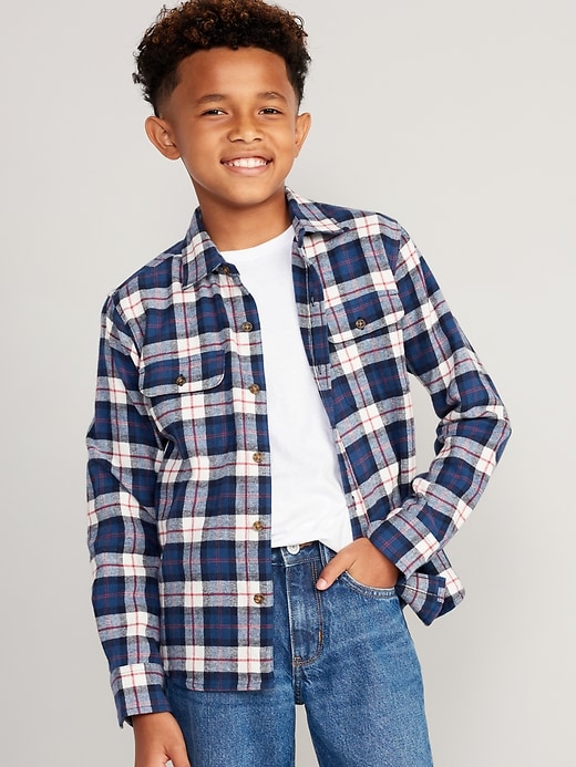 Soft-Brushed Flannel Pocket Shirt for Boys