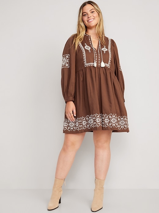 embroidered swing dress Coletta Yellow Embroidered Swing Dress main image 0